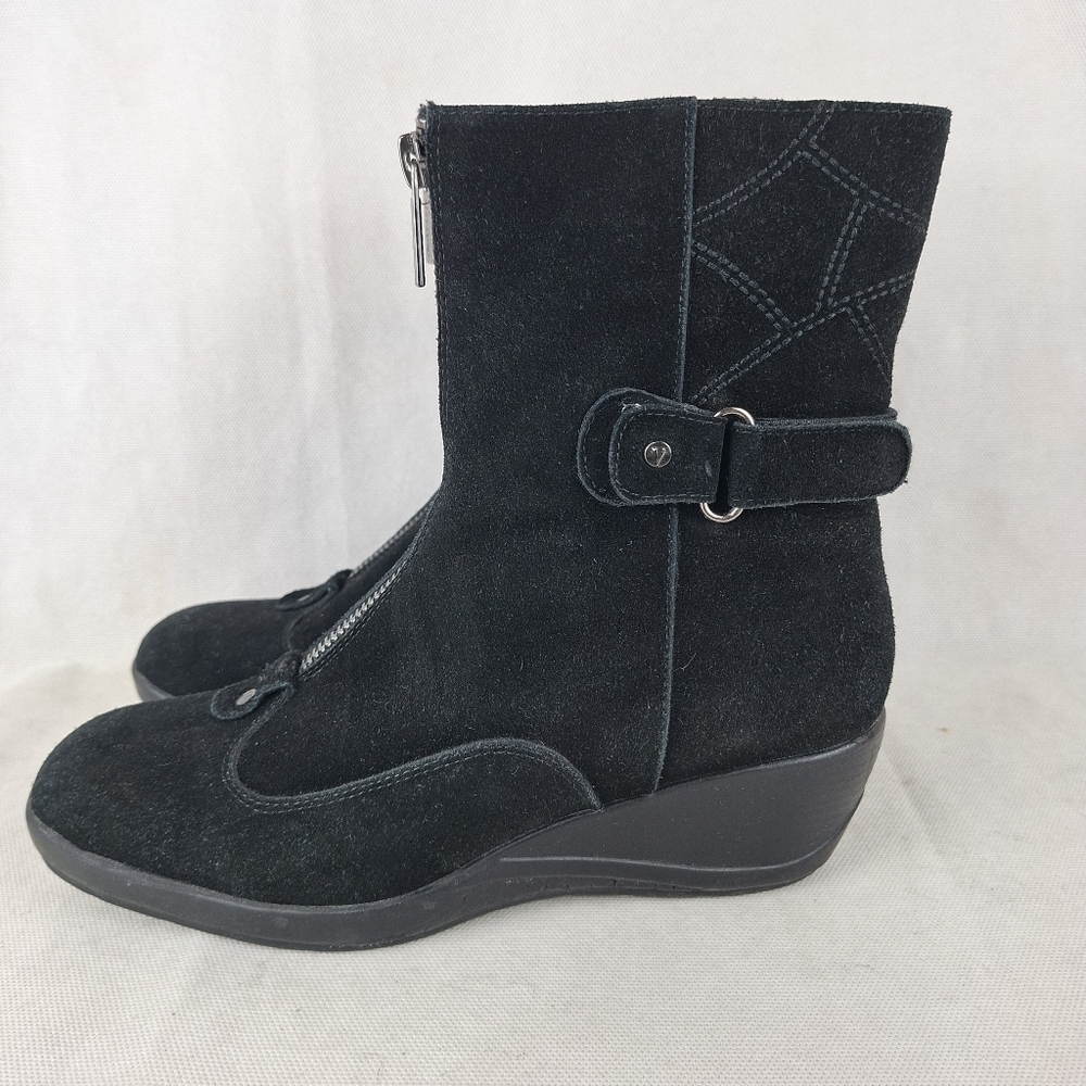 Valdini Phobee Black Suede Leather Winter Snow Boots Size 7